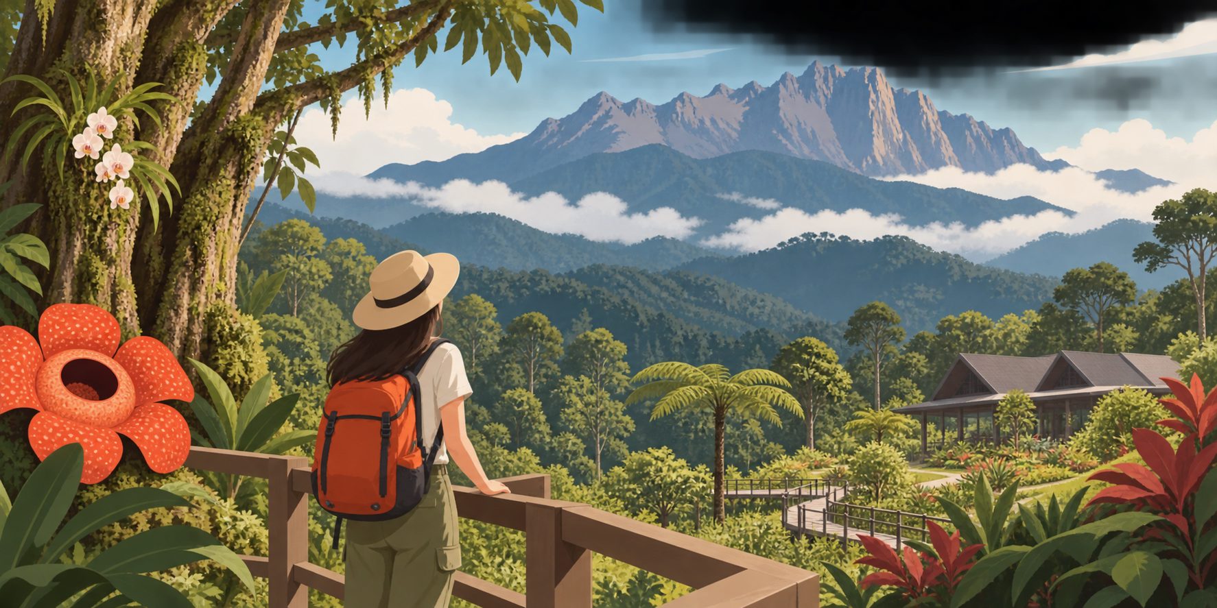 京那巴鲁国家公园植物园与山地森林景观