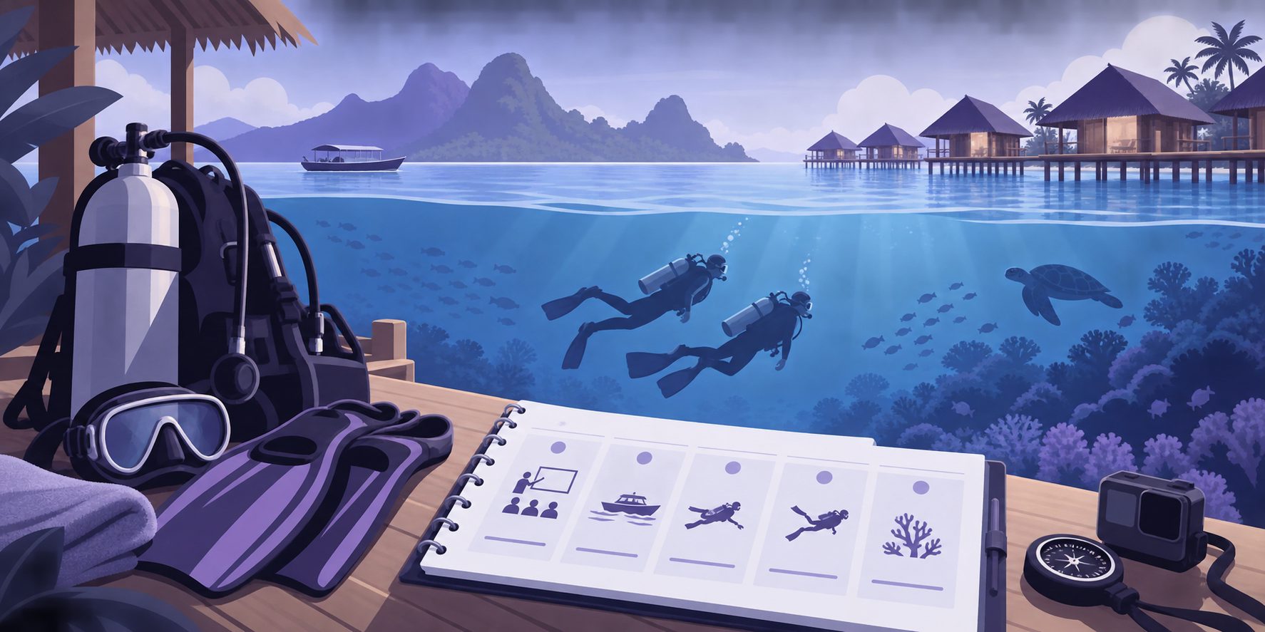 仙本那潜水考证OW升AOW几天够的课程时间表