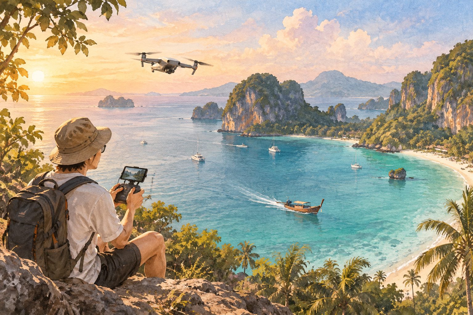 普吉岛可以带无人机穿越机拍摄吗及出海航拍场景